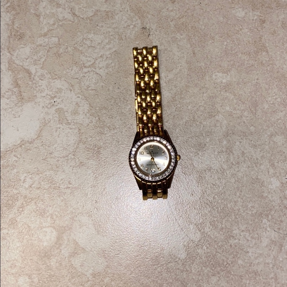 Gold with crystals Anne Klein watch